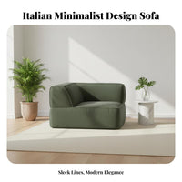 Tofu Block Sofa Minimalist Design Living Room Seating Vintage Inspired Ergonomic Support for Families, Young Adults, Bedroom