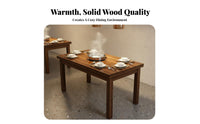 Easy to Clean Carbonized Wood Restaurant Table Thickened Tabletop Solid Wood Dining Table Stain Resistant Household Furniture Waterproof for Cafe Owners, Families, Homeowners, Quick-Service Shop, Cafeteria, Kitchen, Home