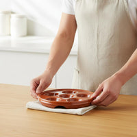 Ceramic Dish Even Heat Distribution Escargot Baking Plate Escargot Plate Easy to Clean Baking Dish Sleek Glaze