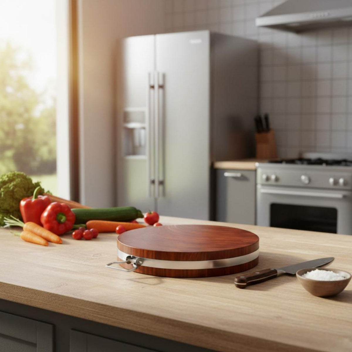 Durable Wood Chopping Board, Ironwood Microbial Resistant, Thickened, Kitchen Cutting Board, Double-Sided Wood