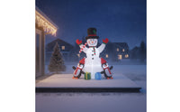 Stable Inflatable Snowman with Penguins Weatherproof Christmas Inflatable Snowman Waterproof Decoration Long-Lasting for Lawn