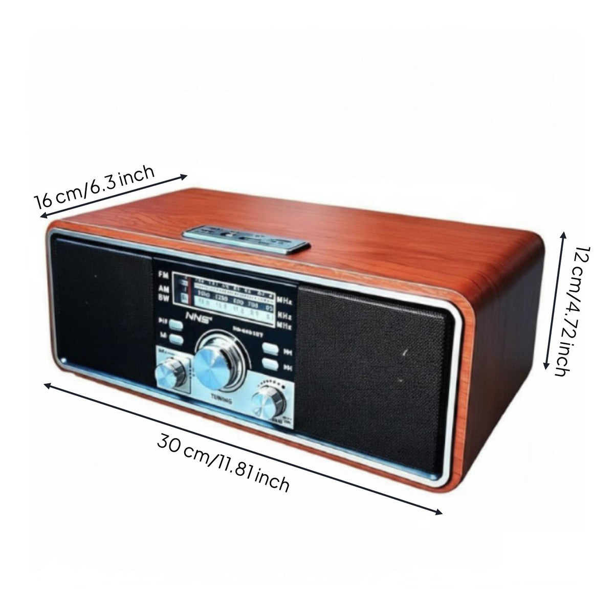 Vintage Wood Radio Card Playback Wooden Bluetooth Speaker Strong Reception