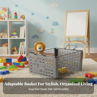 Stackable Wire Basket with Handles Stackable Metal Crate Good Air Circulation