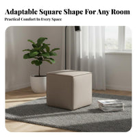 Upholstered Cube Ottoman interlocking Design Footrest adaptable Use for Living Room