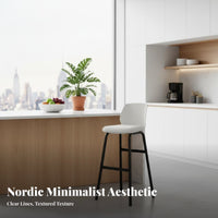 Bar Chair with Back Support Nordic Design Household Furniture Built-in Footrest