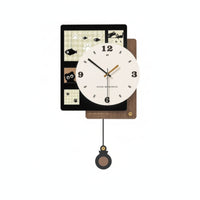 Retro Wall Clock Decorative Retro Wall Clock with Pendulum Analog for Entryway