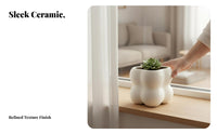 Ceramic Planter with water collecter Nordic and design Plant Container Minimalist Design