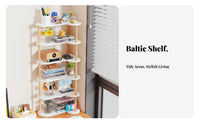 Corner Shelving unit Space-Saving Tiered Desk organizer Easy Assembly for Study Room