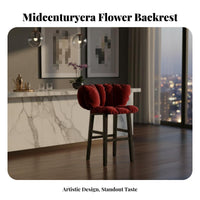 Flower-Seat High Chair French Design Upholstered High Seat Luxury Design Stable Base for Business Owners, Guests, Counter, Cafe