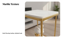 2-Tier Accent Table Sintered Stone Top Plant Stand Multi-Functional for Entryway