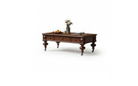 Coffee Table with Drawers Solid Wood Oak Coffee Table Vintage for Living Room
