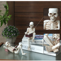 Bookshelf Figurine Book Lover Sculpture Decorative Resin Artistic Readers Quiet Pose Suitable for Home Study Reading Corner