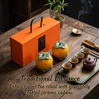 Kitchen Storage Ceramic Tea Container Set of 2 for Loose Leaf and Coffee, Airtight Food Jar with Decorative Design for Lovers