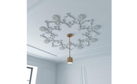 Exquisite Details French Design Ceiling Medallion Long-Lasting Chandelier Medallion Multi-Purpose Ornate Ceiling Medallion Moisture-Proof for Living Room
