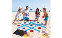 Portable Tic-Tac-Toe with Bean Bags Sturdy Outdoor Noughts and Crosses Toe Set Tear-Resistant Bean Bag Toss Set Washable for Backyard