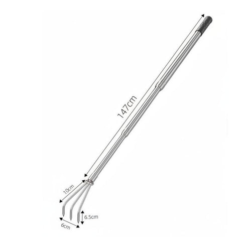 Telescopic Claw Rake Multifunctional Hand Cultivator Rake Resistant Stainless Steel Cultivator for Beachcombers