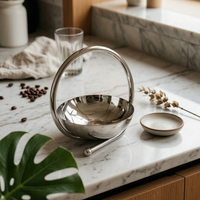 Round Mirror Tray Polished Surface Round Storage Dish Rust Resistant