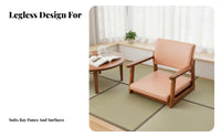 Japanese Zaisu Chair Rear Rearrest Legless Armchair Space-Saving Removable Pad for Adults, Meditators, Bedroom, Studying
