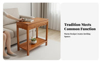 Tiered Wooden Stand Neotimelessal Aesthetic Narrow Storage Table Multitier Design Adaptable Use for Homeowners, Small Spaces
