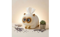 Siamese Cat Tissue Box Blue Eyes Resin Cat Tissue Box Holder Top Opening