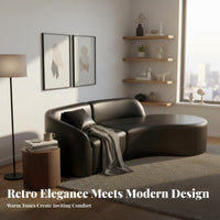 Curved Sectional Sofa Italian aesthetic Curved sectional Sofa Retro-Inspired Lounge Seating for Business Owners, Families, salon, Office, Living Room