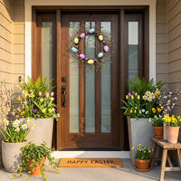 Easter Egg Wreath Festive Design Easter Wreath Easy to Hang Colorful Egg Hanging Decoration for Homeowners, Party Hosts, Entryway, Courtyard, Outdoor