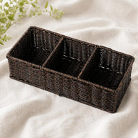 Three-Compartment Basket Divided Desktop Organizer Basket Multi-Function