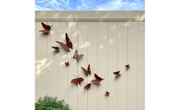 12 Pieces Vintage Butterfly Wall Art Rust Finish Outdoor Decoration Handcrafted for Garden