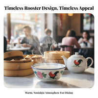 Retro Rooster Ceramic Tableware Set, Bowl & Plate, Restaurant Hotel Hotpot