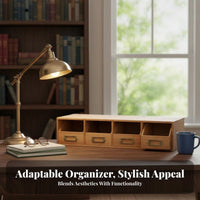 Multi-Drawer Book Rack With Drawers Desktop Hutch Handmade for Students, Artists