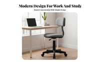 Armless Low-Back Task Chair Ergonomic Desk Seat Easy Assembly for Teenagers
