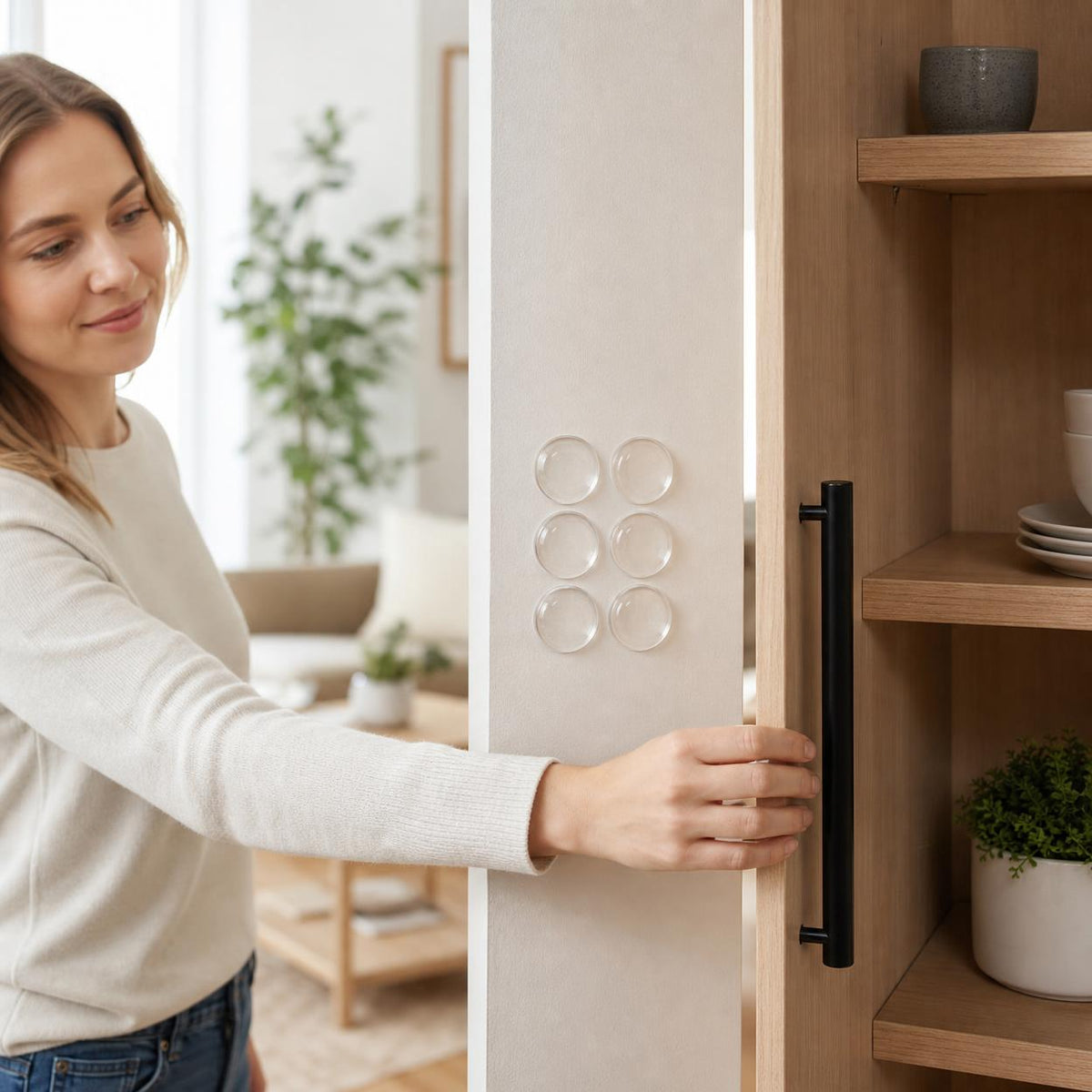 Silicone Door Handle Bumper, Self-Adhesive Wall Protector for Door Knobs, Cabinets, and Refrigerators, Anti-Collision Pad