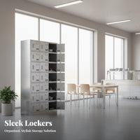 Rust-Proof Stainless Steel Multi-Door Cabinet Dining Tableware Cabinet Sturdy and Long-Lasting Employee Lunch Box Locker Secure Lock for Employees, Students, Workers, Cafeteria, School, Restaurant, Factory