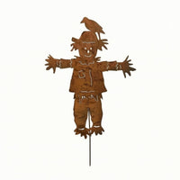 Metal Scarecrow Stake Rust Finish Scarecrow Stake Iron for Villa