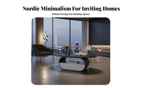 2 Pieces Round Nesting Tables Minimalist aesthetic Coffee Table Set Modern Look Multi-Purpose for Interior Design aficionados