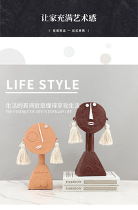 北欧创意抽象树脂耳环人物雕塑艺术装饰摆件客厅玄关软装家居饰品