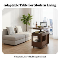 elevatingTop Coffee Table Multi-Functional transformable elevatingTop and tea Stand Height-Adjustable Living Room Furniture for Homeowners, Dining Area, Home Office