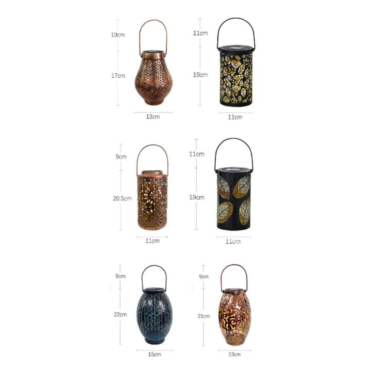 Solar Hanging Lantern Energy Saving Hollow Metal Lantern Warm Light for Lawn
