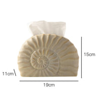 Spiral Shell Tissue Holder Sculptural Home Decor Accessory Light Beige