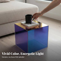 Iridescent Acrylic Table Rainbow Effect Iridescent Cocktail Table multifunctional Use