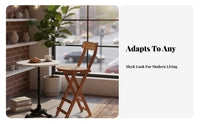 Folding Stool with Woven Backrest French design for Dessert Shop, Bar, homeowners