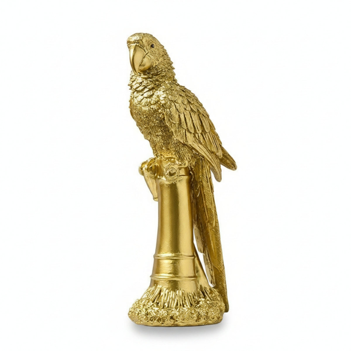 Parrot Figurine Feather-Textured Home Decoration Perched