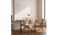 Memphis-Inspired Half-Oval Table Bauhaus Wall-Side Desk Space-Saving Dining Table Desk Sturdy for Telecommuting Workers, Students, Home Office, Studio