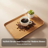Rectangular Wood-Look Tray Decorative Serving Platter Easy to Clean for Hosts
