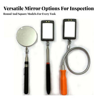 Telescopic Inspection Mirror Portable Under Vehicle Inspection Mirror Stainless Steel for Mechanics, Car Repair