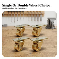 4 Pieces Music Instrument Hardware Dual Wheel Piano Caster Replacement