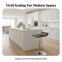 Stable Base Adjustable Swivel Barstool Built-in Footrest Adjustable Swivel Saddle Chair Modern Design Counter Stool Upholstered Seat for Bar Owners, Homeowners, Adults, Reception Area, Restaurant, Kitchen, Dining Room