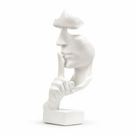 Smooth Finish Modern Art Decor Sculpture Shushing Face Figurine Minimalist Design for Desk