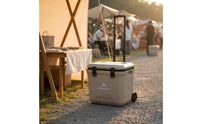Wheeled Chiller Insulated Wheeled Insulated Container Easy to Roll Portable Ice Chest for Delivery, Market Stall, Car Travel