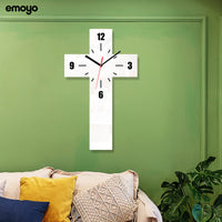 Modern Silent Cross Wall Clock with Acrylic Frame for Commercial Spaces